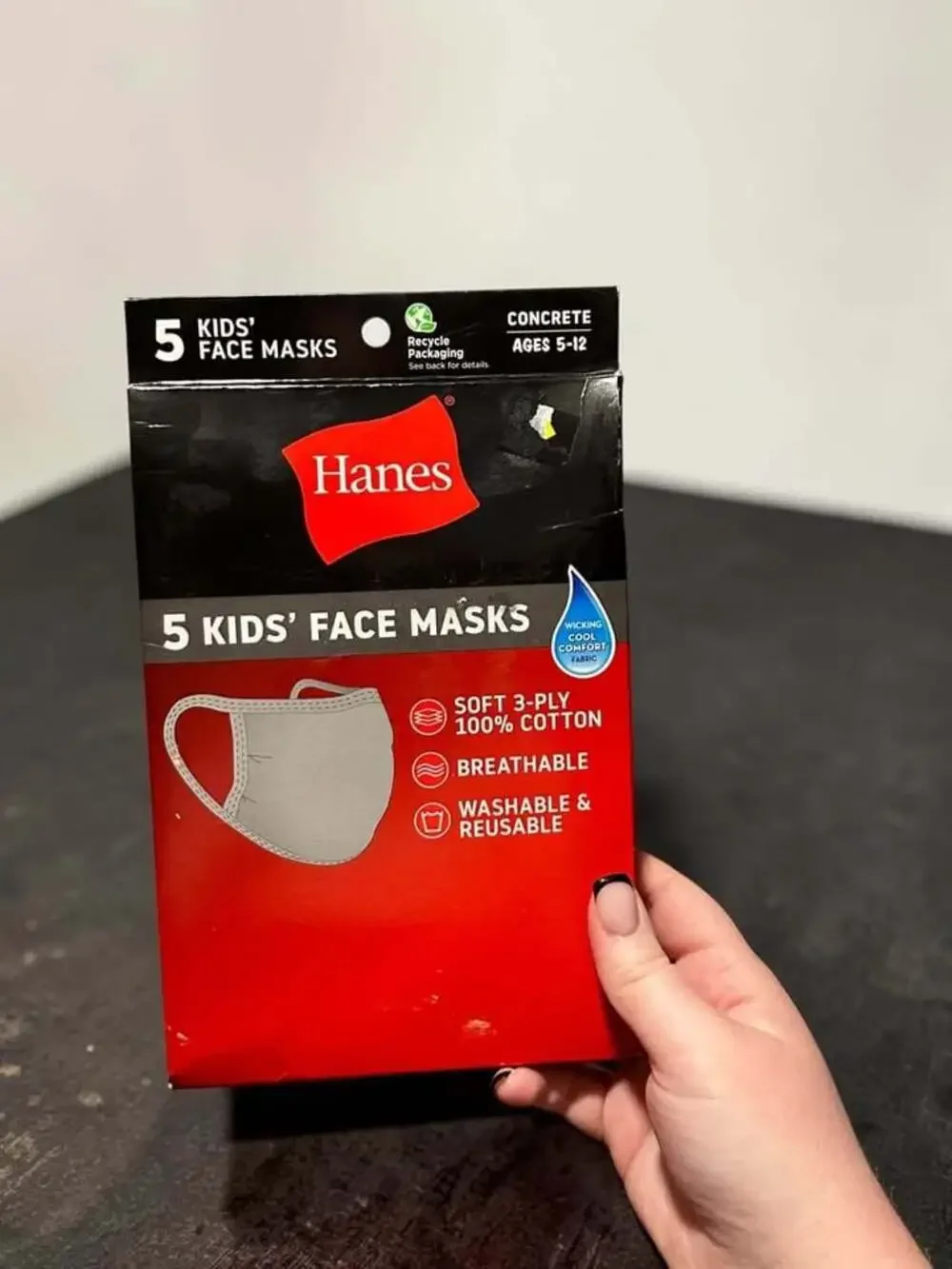 Set a five grey facemask for kids